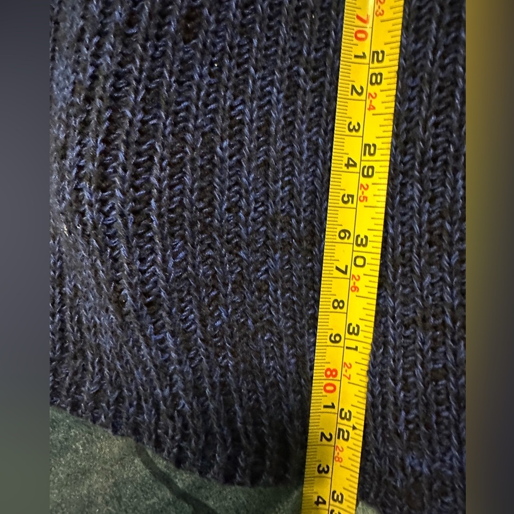 Karl Lagerfeld Paris Size Small Navy Open Front Waterfall Cardigan - Picture 7 of 10